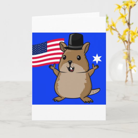 Patriotic Quokka カード (黄色い花)