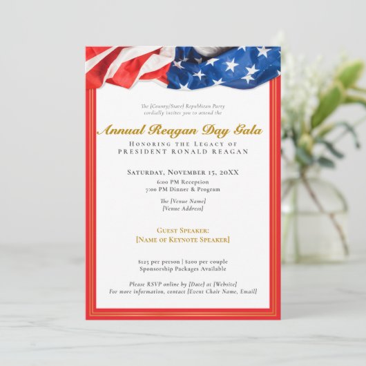 Patriotic Reagan Day Gala Fundraiser Republican 招待状 (スタンド正面)