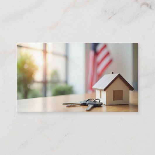 Patriotic Real Estate with House and Keys 名刺 (正面)