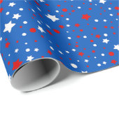 Patriotic Red and White Stars On Blue ラッピングペーパー (ロールコーナー)