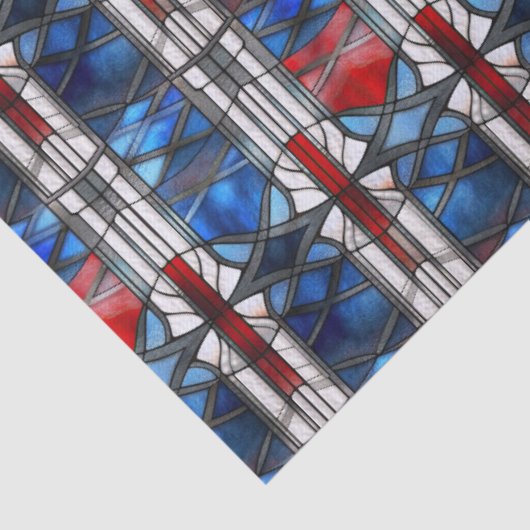 Patriotic Red Blue Stained Glass  薄葉紙 (詳細)