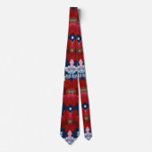 Patriotic Red Blue White Floral (3) ネクタイ (正面)