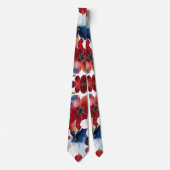 Patriotic Red Blue White Floral (4) ネクタイ (正面)