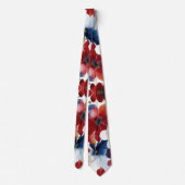 Patriotic Red Blue White Floral (4) ネクタイ (裏面)