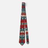Patriotic Red Blue White Floral (6) ネクタイ (正面)