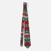 Patriotic Red Blue White Floral (6) ネクタイ (裏面)