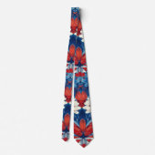 Patriotic Red Blue White Floral (8) ネクタイ (裏面)