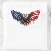 Patriotic Red White and Blue Bald Eagle 長方形シール (バッグ)