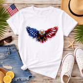 Patriotic Red White and Blue Bald Eagle Tシャツ