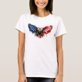 Patriotic Red White and Blue Bald Eagle Tシャツ (正面)