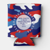 Patriotic Red White and Blue Camo Can Cooler 缶クーラー (正面)