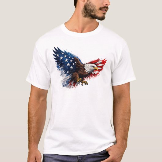 Patriotic Red White and Blue Eagle Tシャツ (正面)
