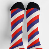 Patriotic Red White and Blue Striped ソックス (上部)