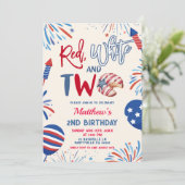 Patriotic red white and two birthday 招待状 (スタンド正面)