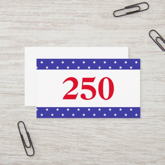 Patriotic Red White & Blue 250 名刺 (正面/裏面インサイチュ)