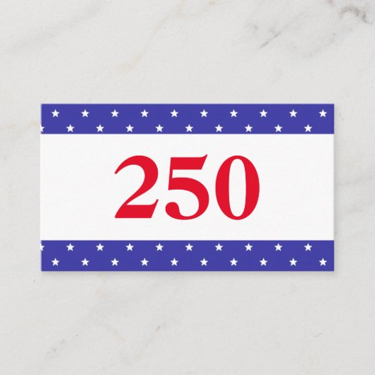 Patriotic Red White & Blue 250 名刺 (正面)