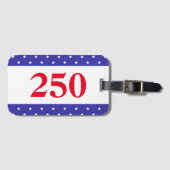 Patriotic Red White & Blue 250 Button ラゲッジタグ (正面横)