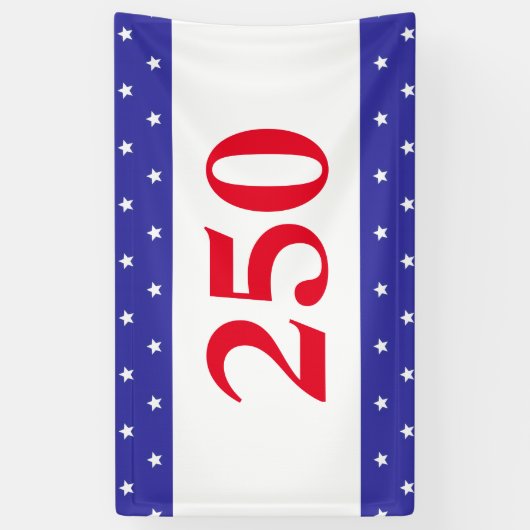 Patriotic Red White & Blue 250 Button 横断幕 (縦)