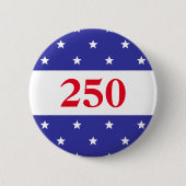 Patriotic Red White & Blue 250 Button 缶バッジ (正面)