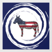 Patriotic Red White Blue Donkey ウィンドウサイン (シート)