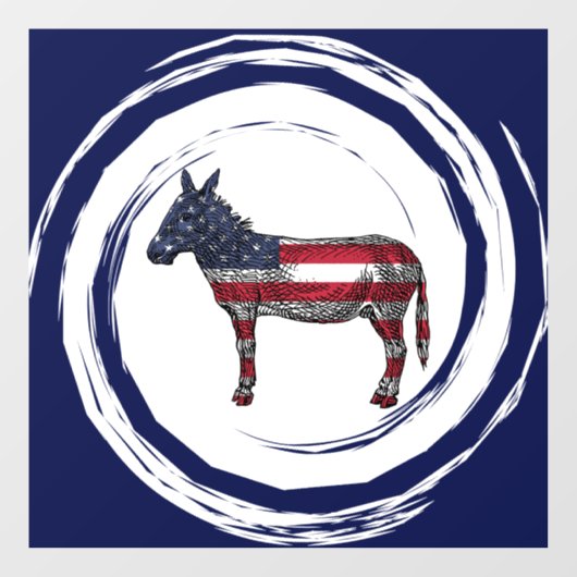 Patriotic Red White Blue Donkey ウィンドウサイン (シート)