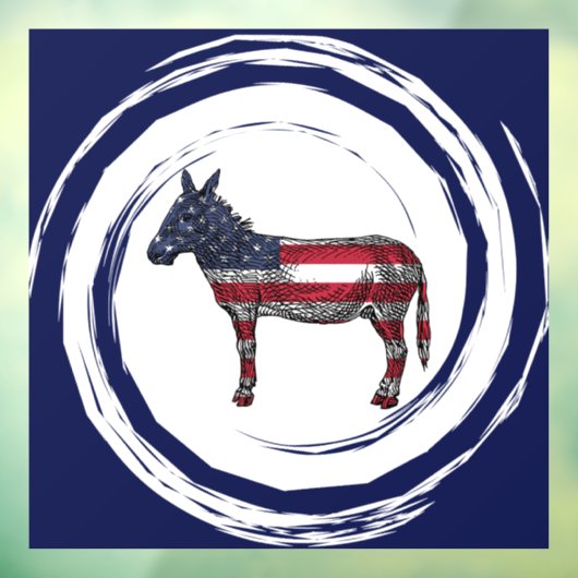 Patriotic Red White Blue Donkey ウィンドウサイン (シート3)
