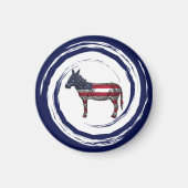Patriotic Red White Blue Donkey マグネット (正面)