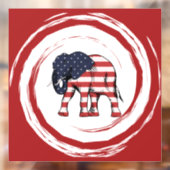 Patriotic Red White Blue Elephant ウィンドウサイン (シート2)