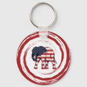 Patriotic Red White Blue Elephant キーホルダー (正面)