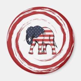 Patriotic Red White Blue Elephant マグネット