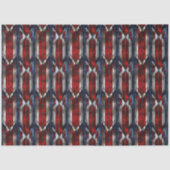 Patriotic Red White Blue Geometric Pattern 薄葉紙 (正面)