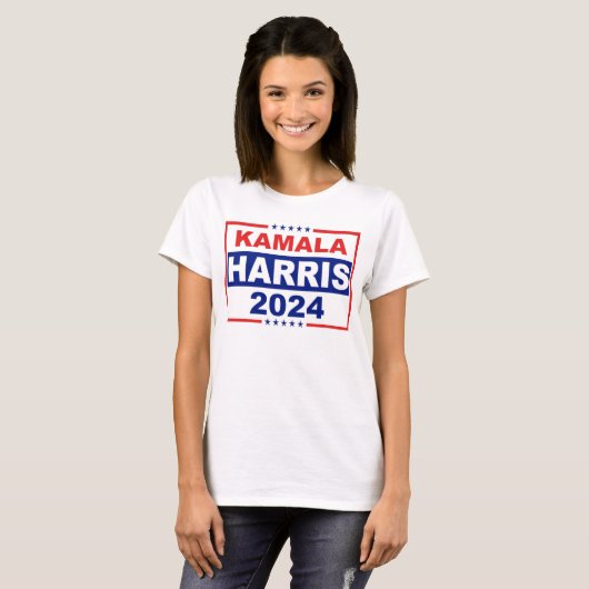 Patriotic Red、White、Blue Kamala Harris 2024 Tシャツ (正面フル)
