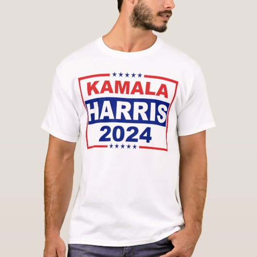 Patriotic Red、White、Blue Kamala Harris 2024 Tシャツ (正面)