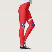 Patriotic Red White Blue Leggings – USA Stars & Wa レギンス (右)