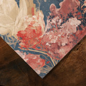 Patriotic Red White Blue Rooster Flowers Leaves 薄葉紙