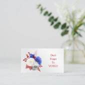 Patriotic Red White Blue Roses Vote Reminder 名刺 (スタンド正面)