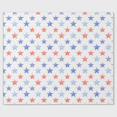 Patriotic Red White & Blue Stars  ラッピングペーパー (フラット)
