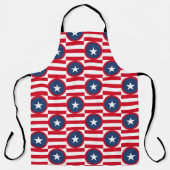 PATRIOTIC RED WHITE BLUE STARS & PATTERNS エプロン (正面)