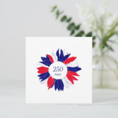 Patriotic Red White Blue USA 250 Years 4th of July 招待状 (スタンド正面)