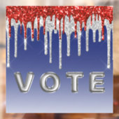 Patriotic Red White Glitter Drip Blue Vote ウィンドウサイン (シート2)