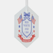 Patriotic Red White & I Do Bridal Shower ガラスオーナメント (正面右)