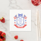 Patriotic Red White & I Do Bridal Shower スタンダードカクテルナプキン (インサイチュ)