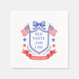 Patriotic Red White & I Do Bridal Shower スタンダードカクテルナプキン