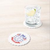 Patriotic Red White & I Do Bridal Shower ペーパーコースター (インサイチュ)