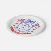 Patriotic Red White & I Do Bridal Shower  ペーパープレート (アングル)