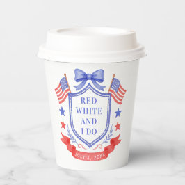 Patriotic Red White & I Do Bridal Shower Welcome 紙コップ