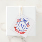 Patriotic Red White & I Do Monogram Bridal Shower フェイバータグ (インサイチュ)