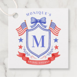Patriotic Red White & I Do Monogram Bridal Shower フェイバータグ
