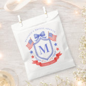 Patriotic Red White & I Do Monogram Bridal Shower フェイバーバッグ (クリップ留めされた状態)