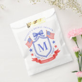 Patriotic Red White & I Do Monogram Bridal Shower フェイバーバッグ (封をした状態)